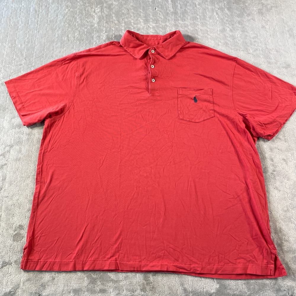 Polo Ralph Lauren Shirt Men 2XB Red Classic Fit Preppy Casual Lightweight Preppy - Picture 1 of 10